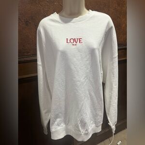 NWT SIZE XXL Cozy White Love Graphic Sweatshirt